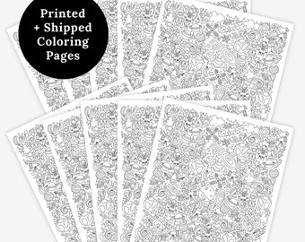 Printed Coloring Pages Hard Copy Sheets | Laminated Printing Service | Party Favors Family Night Craft Day
