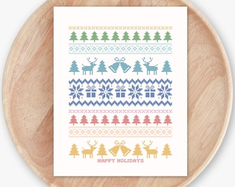 Happy Holidays | Festive Art Print Christmas Sweater Digital Printable