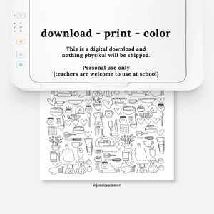 Kitchen Baking & Appliances Coloring Page Digital Printable Coloring Sheet for Teens Adults Foodie Inspired image 2