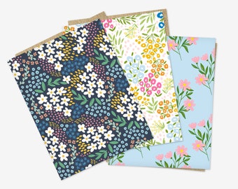 Pick Your Pack | Floral Blank Folded Note Cards + Envelopes | Flower Garden Inspired Greeting Cards