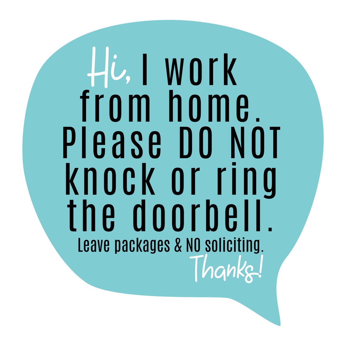 I Work From Home No Soliciting Magnet Front Door Sign Etsy