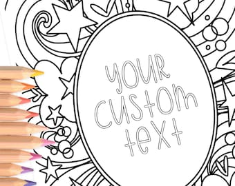 Custom Text Coloring Page | Personalized Coloring