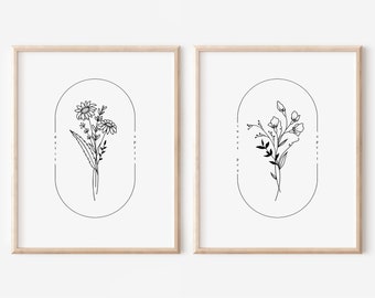April Birth Flower Print | Daisy Sweet Pea Simple Floral Wall Decor | Nursery Art Birthday Gift Remembrance Keepsake