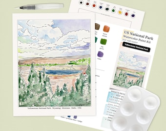 Yellowstone US National Park Watercolor Art Paint Kit | Just Add Water Art Kit