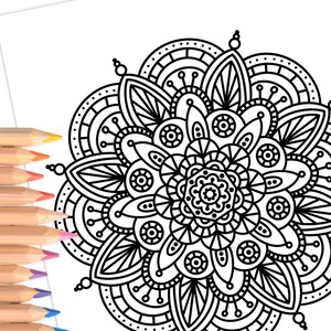 Mandala Jewel Blossom | Hand-drawn Coloring Printable Page Print &amp; Color | Mindful Digital ...