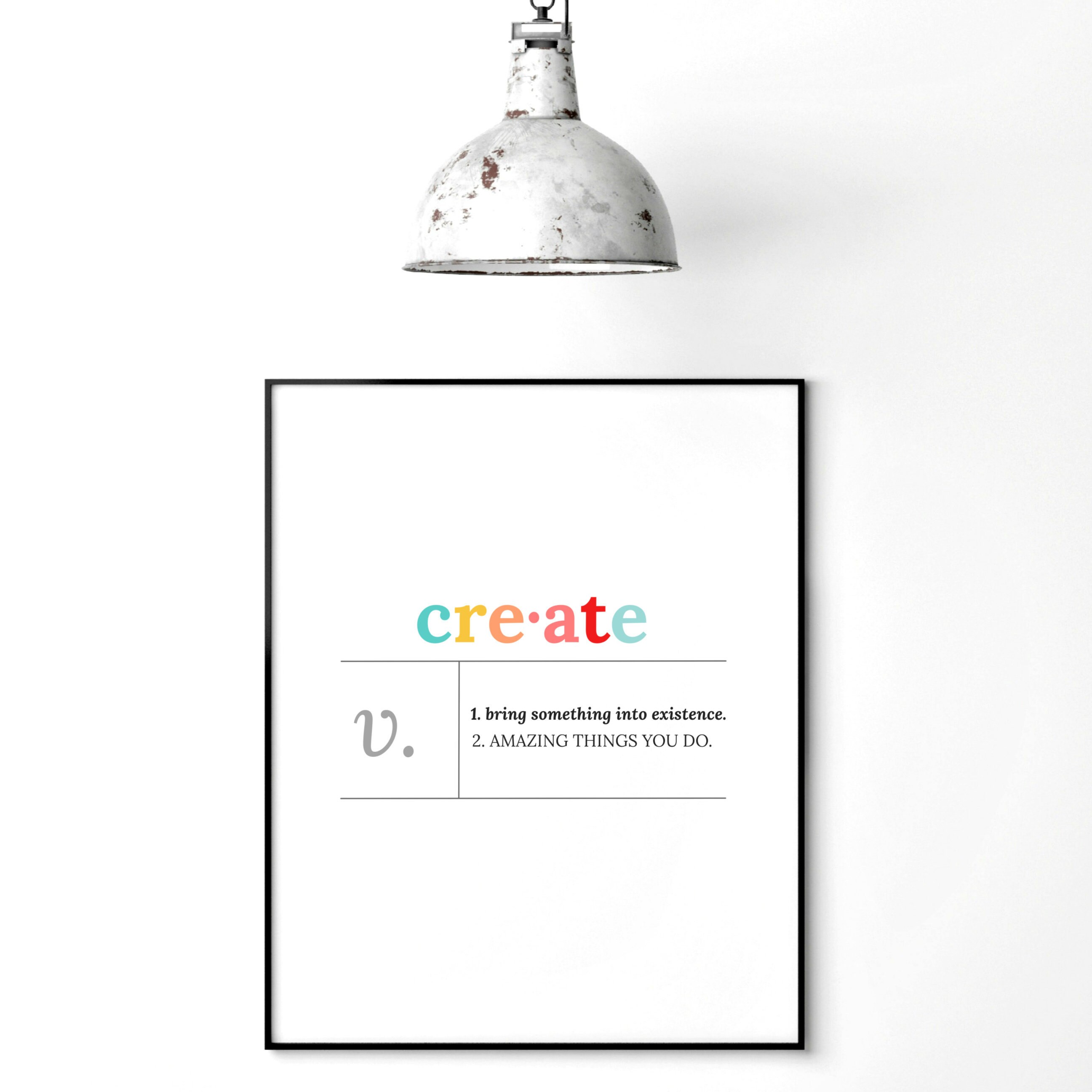 Create Definition Colorful Digital Art Printable Etsy