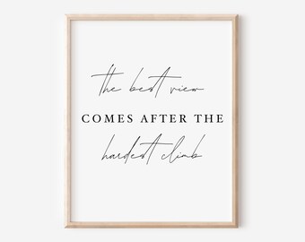 The Best View Comes After The Hardest Climb | Quote Saying Printable