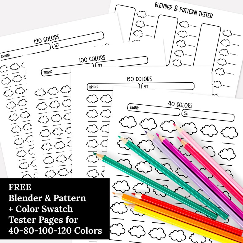 Unicorns & Rainbows Coloring Page | Digital Coloring Sheet | Magical Birthday Activity Game | Free Tester Blender Sheets image 7