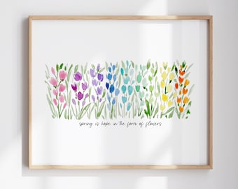 Spring is Hope in the Form of Flowers Printable | Watercolor Florals by Jande Summer