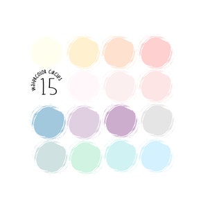 Pastel aquarel cirkel pictogram stickers | Instagram-hoogtepunten | Sociale media-berichten