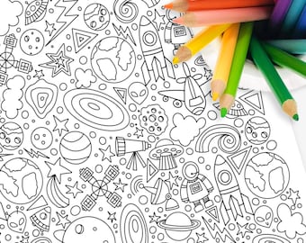 Space Astronomy & Science | Hand-Drawn Coloring Page Printable