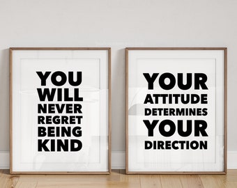 12 Pk Positive Phrase & Sayings Collection No. 3 | Printable Art Black and White Wall Decor Motivational Quote Inspirational Digital Prints