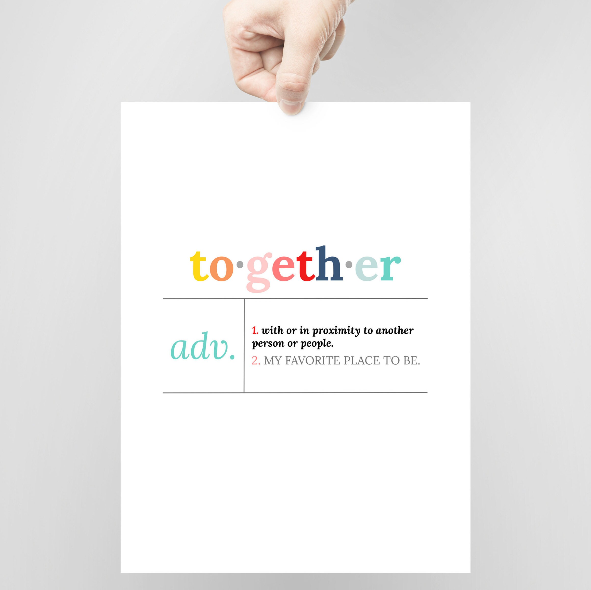 Together Definition Set of 2 Digital Printables Etsy