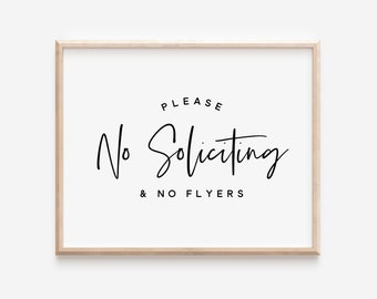 Please No Soliciting & No Flyers | Farmhouse Decor Digital Printable