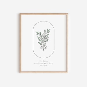 New Mexico State Flower | Yucca Flower Watercolor Floral Art Printable