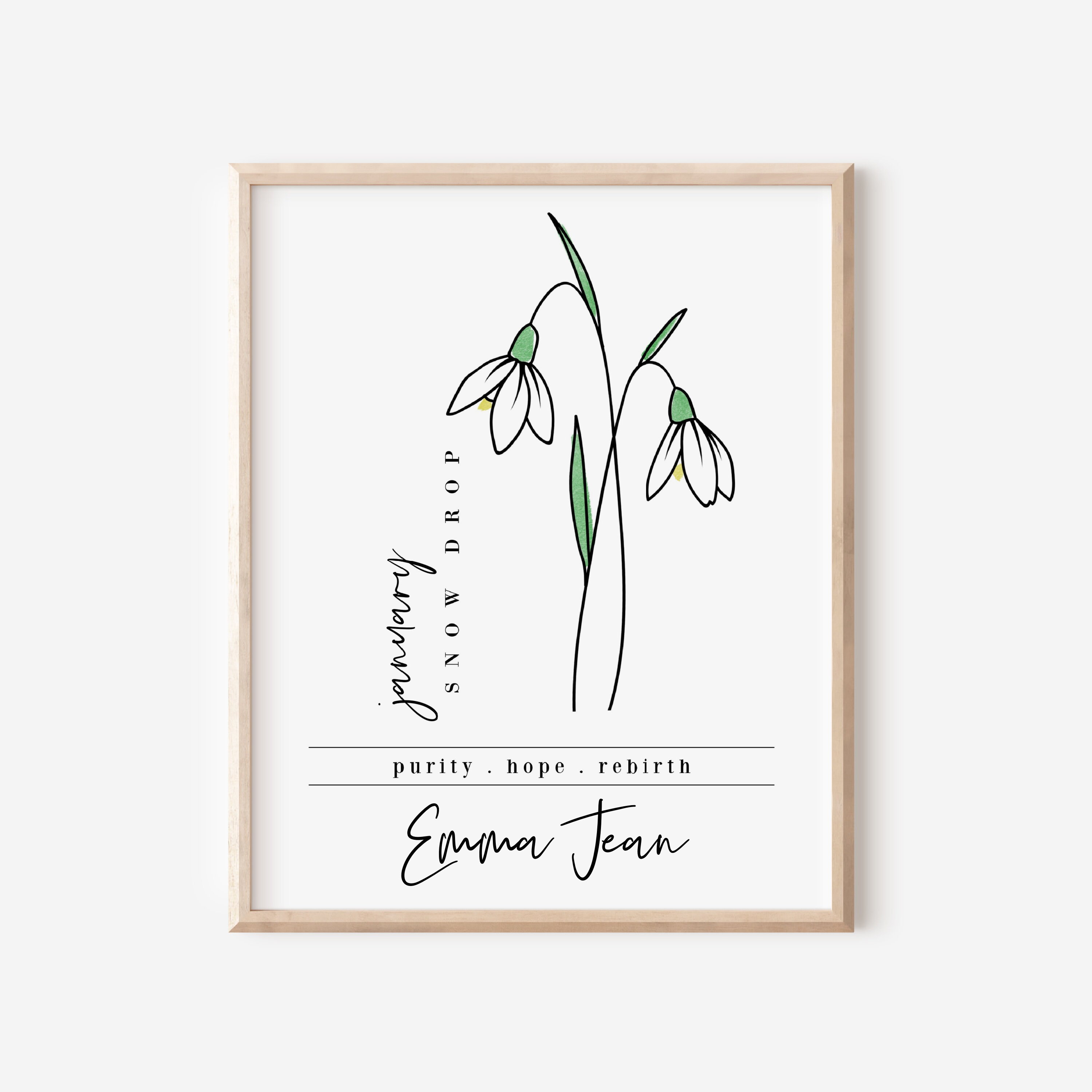 Floral Figurine January-Snowdrop - No Box by Aynsley, John