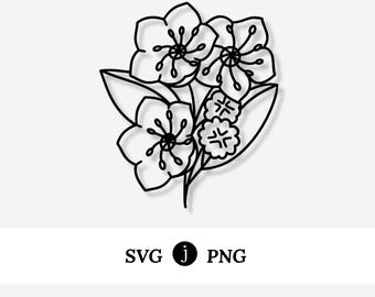 Mountain Laurel Flower | Illustrated Svg Png Digital Graphic Files | Craft & Cut Files | Pennsylvania Connecticut State Flower