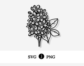 Lilac Flower | Illustrated Svg Png Digital Drawing Graphic | Craft & Cut Files | January Birth Flower | Ohio State Flower