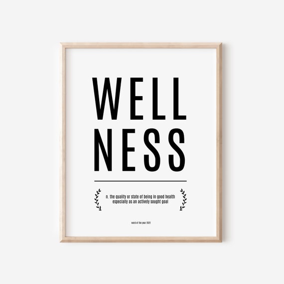 Wellness Definition Print Word of the Year Mantra Etsy