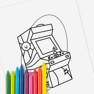 Retro Arcade Game Coloring Page Digital Printable | Nostalgic Gamer ...