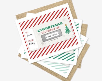 3 PK DIY Custom Text Scratch Off Christmas Or Holiday Gift Phrase Voucher Card | Personalized Gift Surprise Card