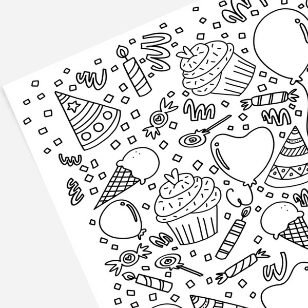Happy Birthday Coloring Card Floral Printable Digital Etsy Canada