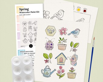 Spring Seasonal Paint Kit | All In One Art Set Gift, Family Paint Party, Creative Date Night