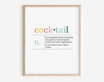 Cocktail Definition | Funny Drink Digital Printable