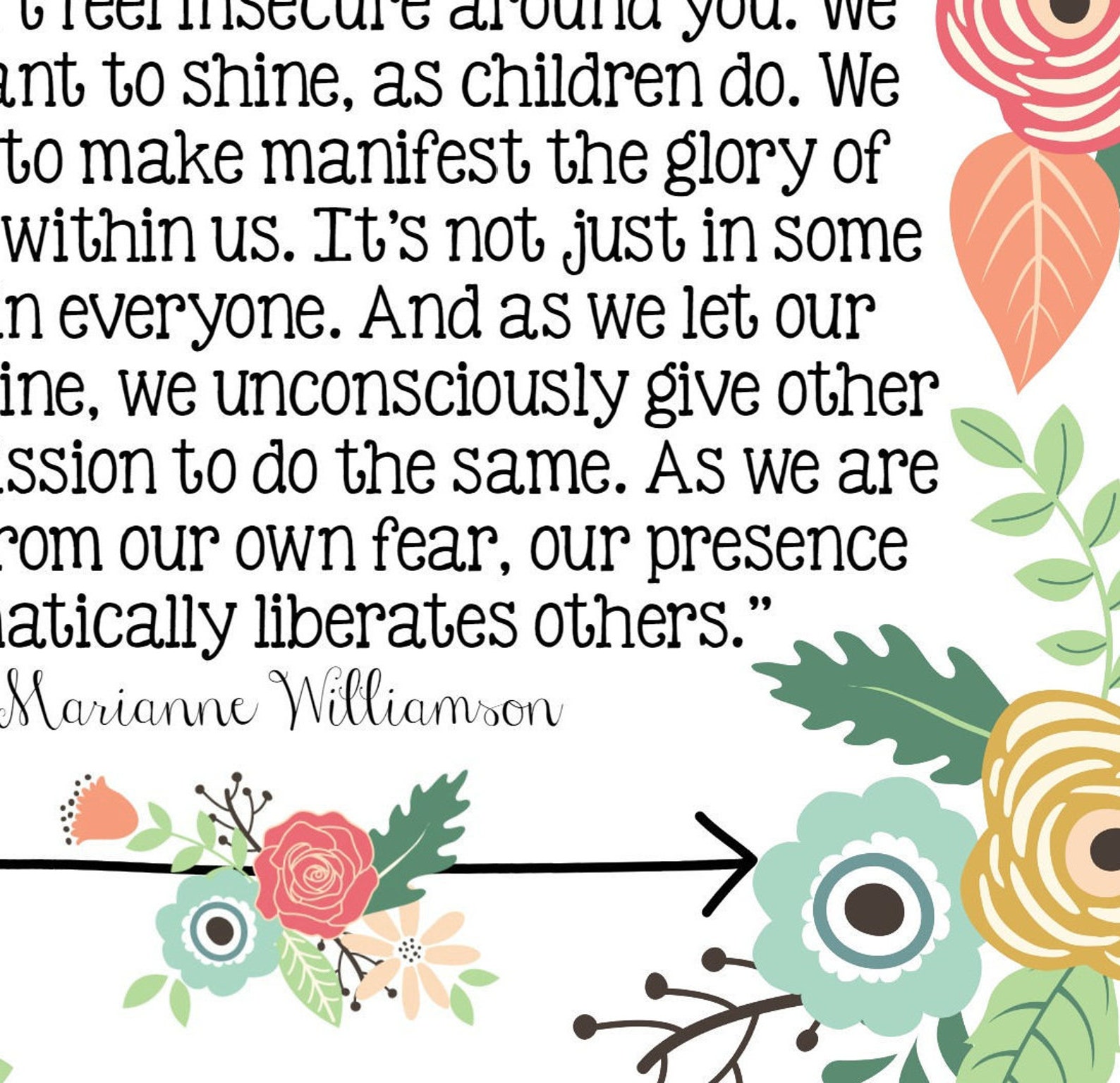 Our Deepest Fear Poem Modern Floral Digital Printable | Etsy