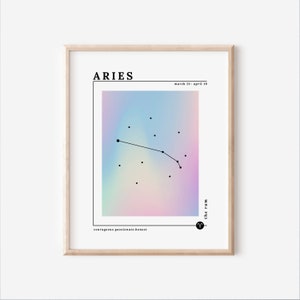 Aries Zodíaco / Degradado Pastel Imprimible