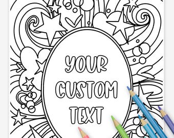 Custom Text Coloring Page | Personalized Party or Event Printable