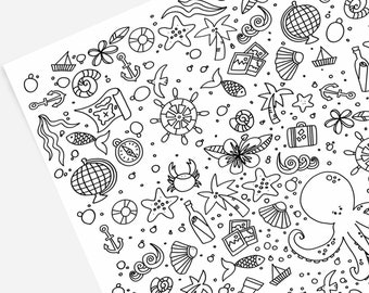 Sea Adventures Nautical | Coloring Page Printable