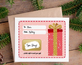 3 PK DIY Text Scratch Off Christmas Holiday Gift Card | Personalized Gift Tag Surprise Budget from Kids