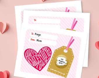 3 PK DIY Custom Text Scratch Off Happy Valentines Day Gift Voucher Flat Note Card | Personalized Gift Surprise Card