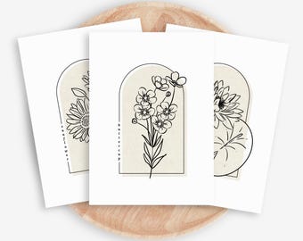 You Pick the Flower | Floral Unframed Art Print | 42 Options Cottagecore Garden Illustrations