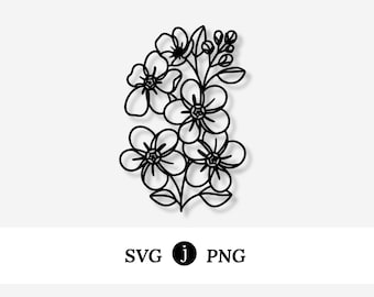 Forget Me Not Flower | Illustrated Svg Png Digital Graphic Files | Craft & Cut Files | Alaska State Remembrance In Memory Gift