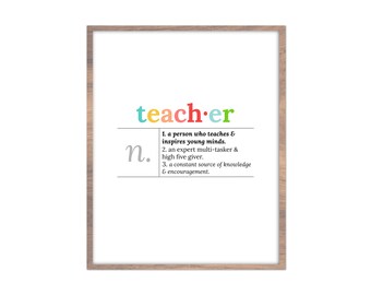 Teacher Definition | Appreciation Gift Art Print