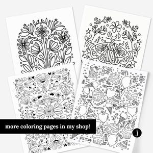 Unicorns & Rainbows Coloring Page | Digital Coloring Sheet | Magical Birthday Activity Game | Free Tester Blender Sheets image 8