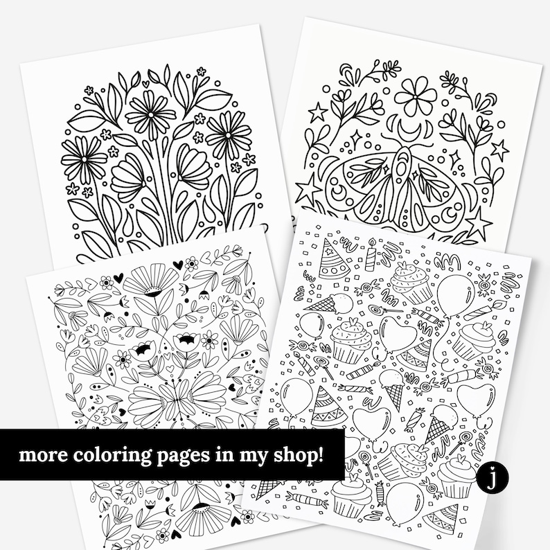 Unicorns & Rainbows Coloring Page | Digital Coloring Sheet | Magical Birthday Activity Game | Free Tester Blender Sheets image 8