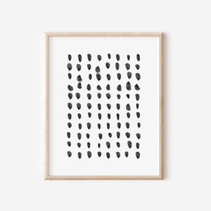 Drip Drops Black Ink Pattern | Original Abstract Black & White Ink Art Printable