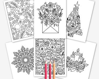 30 Pk Winter Holidays Printable Coloring Pages | Christmas Coloring Sheets | Family Night Activity School Snowflake Cozy Xmas