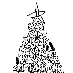 Christmas Countdown Advent Coloring Page | Festive Decor Digital ...