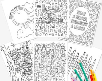 12 Back to School Coloring Page Printables | Motivational Classroom Quotes Homeschool