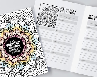 Daily Gratitude Journal & Mandala Blooms Coloring Book | A Magical Duo to Promote Mindfulness