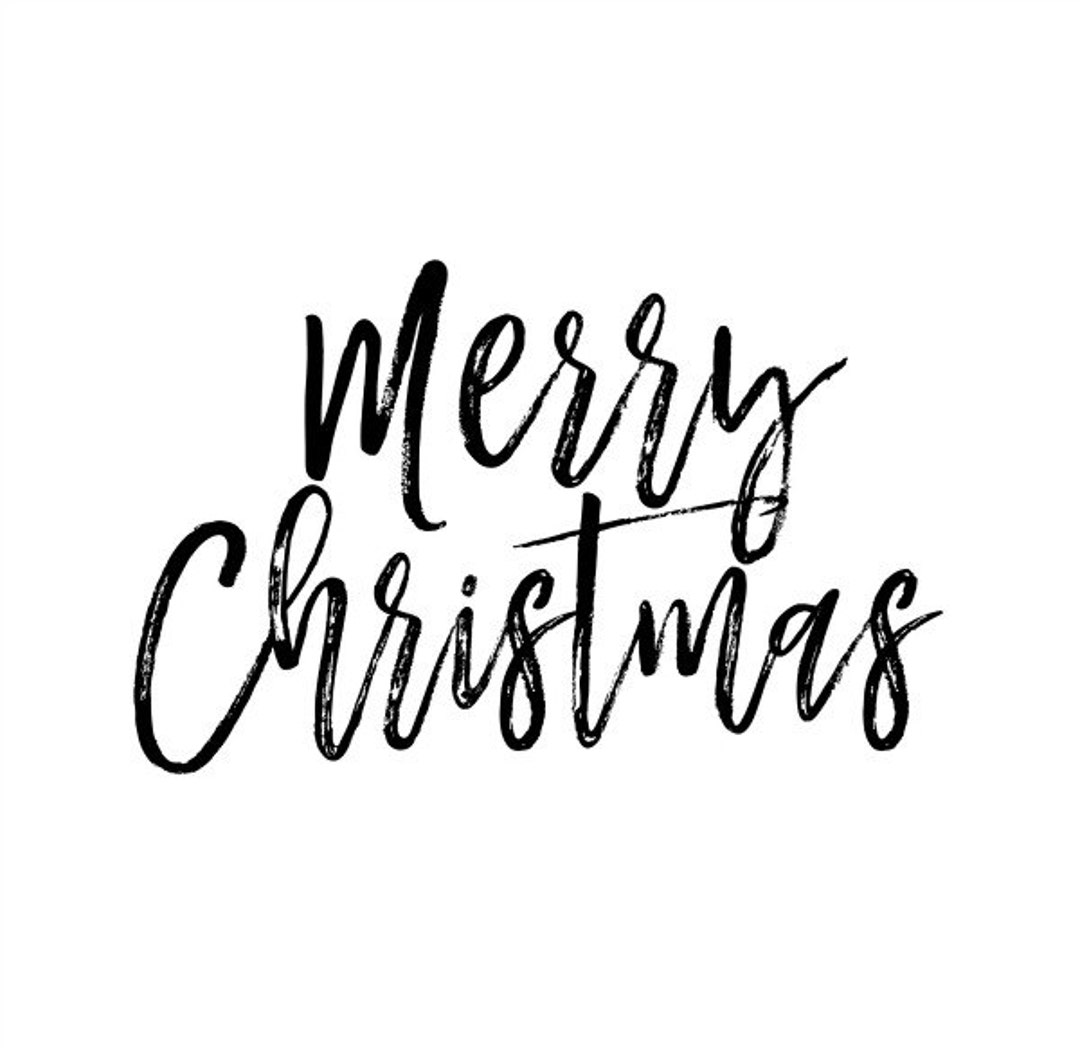 Merry Christmas Text Overlay PNG Clip Art Modern Calligraphy Script
