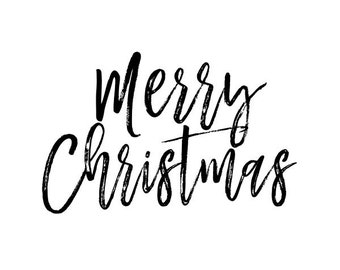 Merry Christmas Text Overlay | PNG Clip Art | Modern Calligraphy Script Font