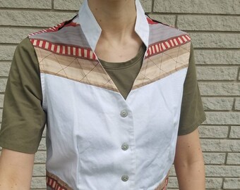 Unbranded - vintage 70's pull aztèque cardigan S mens tricot sud-ouest
