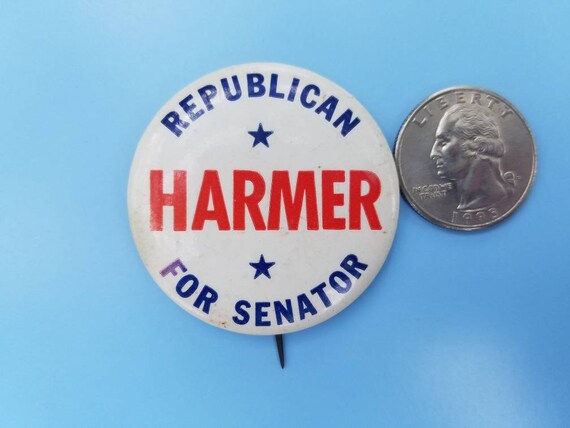Funny vintage political button Republican Harmer … - image 3