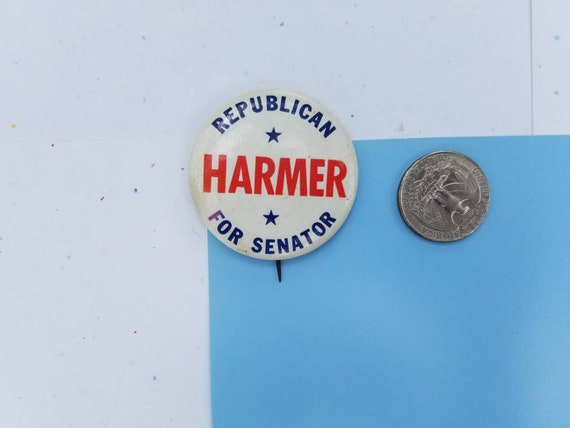 Funny vintage political button Republican Harmer … - image 6