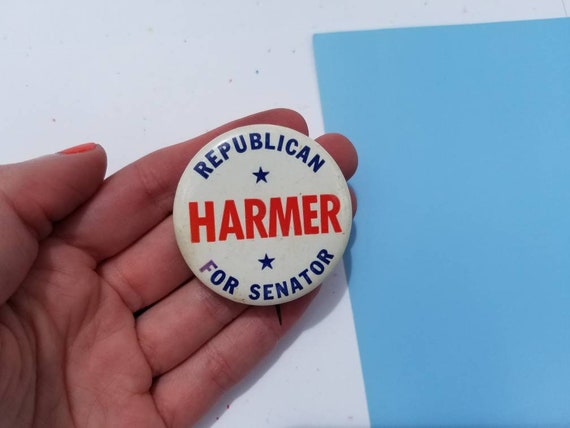 Funny vintage political button Republican Harmer … - image 8